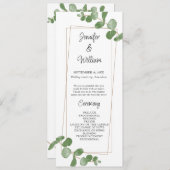 Waterverf Greenery Eucalyptus Wedding Programme Programmakaart (Voorkant / Achterkant)