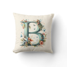 Waterverf Greenery Fairies Monogram Letter B