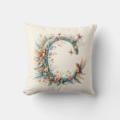 Waterverf Greenery Fairies Monogram Letter C Kussen (Voorkant)
