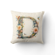 Waterverf Greenery Fairies Monogram Letter D