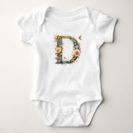 Waterverf Greenery Fairies Monogram Letter D Romper