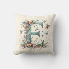 Waterverf Greenery Fairies Monogram Letter E Kussen