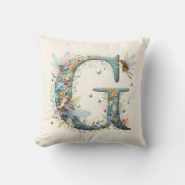 Waterverf Greenery Fairies Monogram Letter G Kussen