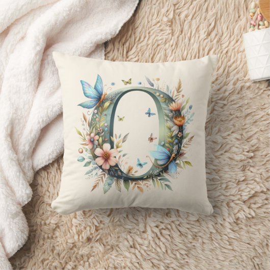 Waterverf Greenery Fairies Monogram Letter O Kussen (Deken)