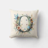 Waterverf Greenery Fairies Monogram Letter O Kussen (Voorkant)