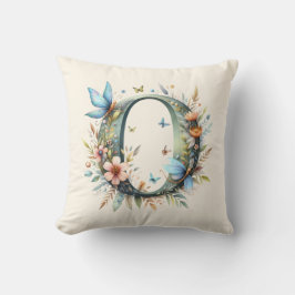 Waterverf Greenery Fairies Monogram Letter O Kussen