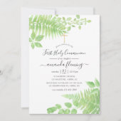 Waterverf Greenery First Heilige Communie Kaart (Voorkant)