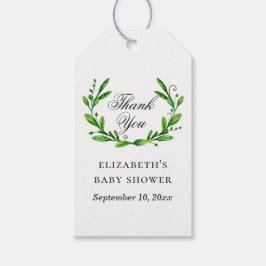 Waterverf greenery floral baby shower bedankt cadeaulabel