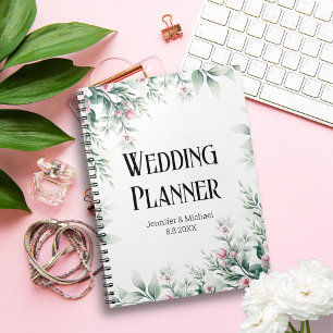 waterverf greenery floral bruiloft planner notitieboek