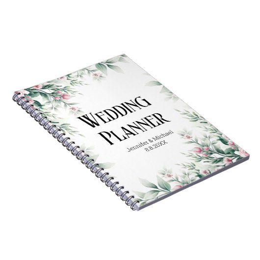 waterverf greenery floral bruiloft planner notitieboek (Rechterzijde)