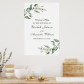 Waterverf greenery floral bruiloft welkomstbord poster (Keuken)