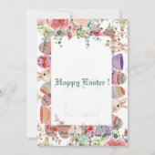 Waterverf Greenery Floral Bunny Easter Lijst Kaart (Achterkant)