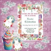 Waterverf Greenery Floral Bunny Easter Lijst Kaart
