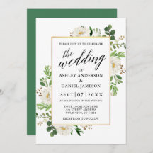 Waterverf Greenery Floral Calligraphy Wedding