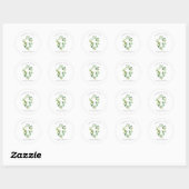 Waterverf Greenery Floral Cross Baptisme Ronde Sticker (Vel)