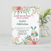 Waterverf Greenery Floral Easter Bunny Eggs Cute Kaart (Staand voorkant)