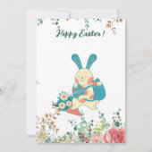 Waterverf Greenery Floral Easter Bunny Eggs Cute Kaart (Achterkant)