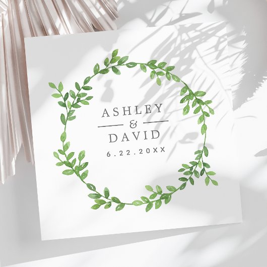 Waterverf Greenery Floral Eucalyptus Wedding Servet