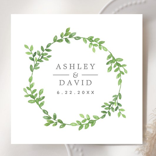 Waterverf Greenery Floral Eucalyptus Wedding Servet