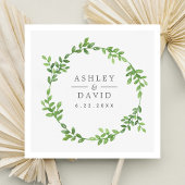 Waterverf Greenery Floral Eucalyptus Wedding Servet