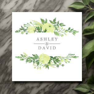 Waterverf Greenery Floral Garden Foliage Wedding Servet