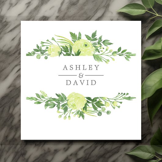 Waterverf Greenery Floral Garden Foliage Wedding Servet