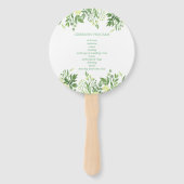 Waterverf Greenery Floral Garden Wedding Programme Handwaaier (Achterkant)