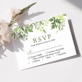 Waterverf Greenery Floral Garden Wedding RSVP