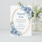 Waterverf Greenery Floral Gold 50th Birthday Bedankkaart (Staand voorkant)