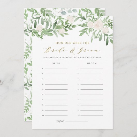 Waterverf Greenery Floral raad de Kaart van het Sp (Voorkant / Achterkant)