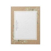 Waterverf Greenery Floral Rustic Kraft Boho Notitieblok (Linkerzijde)