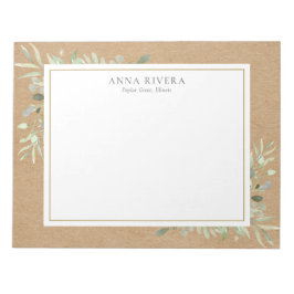 Waterverf Greenery Floral Rustic Kraft Boho Notitieblok