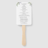 Waterverf Greenery Floral Wedding Programme Handwaaier (Achterkant)
