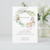 Waterverf Greenery Floral Wedding Reception Informatiekaartje (Staand voorkant)