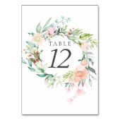Waterverf Greenery Floral Wedding Table Numbers Kaart (Achterkant)