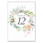 Waterverf Greenery Floral Wedding Table Numbers Kaart (Voorkant)