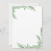 Waterverf Greenery Flowers Meisje Doop Kaart (Achterkant)