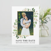 Waterverf Greenery Flowers sparen de Kaart van de (Staand voorkant)