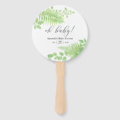Waterverf Greenery Foliage Baby shower Favor Handwaaier (Voorkant)