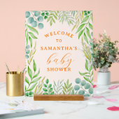Waterverf Greenery Foliage Baby shower Welkom Acryl Bord (Huwelijk)