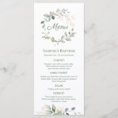 Waterverf Greenery Foliage Baptisme Menu (Voorkant)