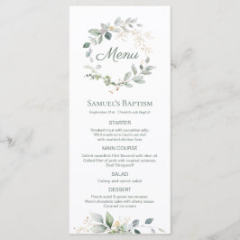 Waterverf Greenery Foliage Baptisme Menu