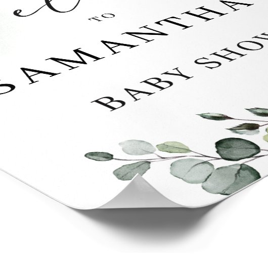 Waterverf greenery foliage boho welkomstteken poster (Hoek)