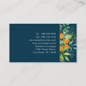 Waterverf Greenery Foliage Botanical Dark Blue Visitekaartje (Achterkant)