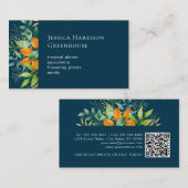 Waterverf Greenery Foliage Botanische QR-code Visitekaartje (Voorkant / Achterkant)