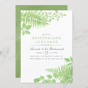 Waterverf Greenery Foliage Bridesmaids Luncheon Kaart