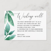 Waterverf greenery foliage bruiloft die goed wenst informatiekaartje (Voorkant)