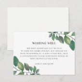 Waterverf greenery foliage bruiloft die goed wenst informatiekaartje (Voorkant / Achterkant)