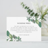 Waterverf greenery foliage bruiloft die goed wenst informatiekaartje (Staand voorkant)