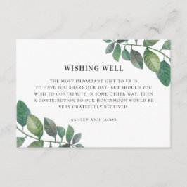 Waterverf greenery foliage bruiloft die goed wenst informatiekaartje